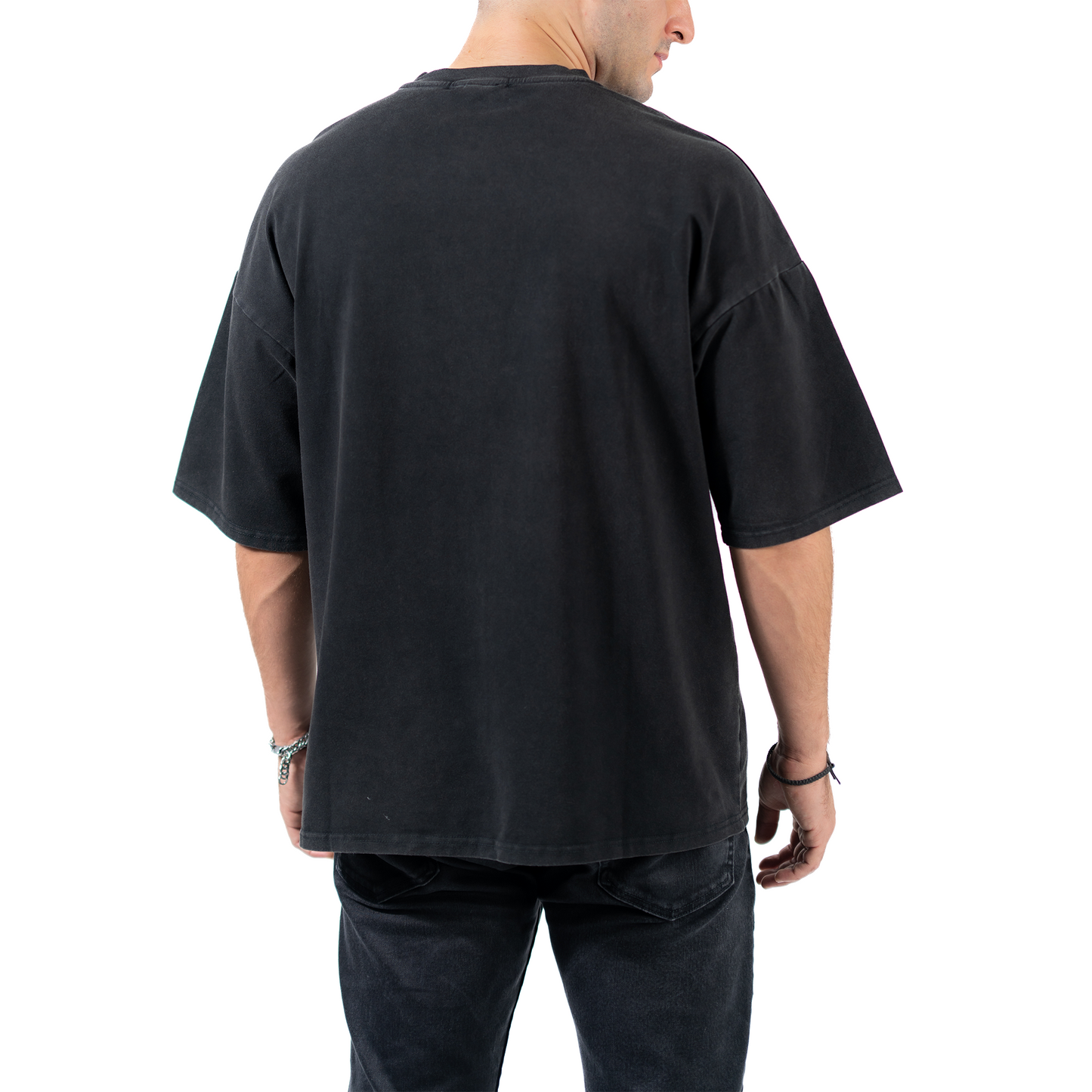 Casa Avani Oversize Stone Wash Black T-Shirt